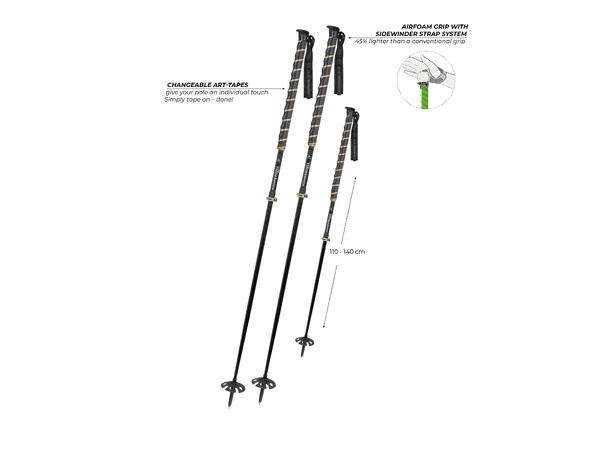 Komperdell Big Art Carbon Vario stilren teleskopstav i karbon 