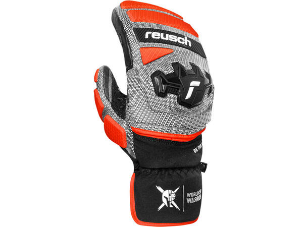 Reusch Worldcup Warrior GS Mitten black/silver/fluo red 7 