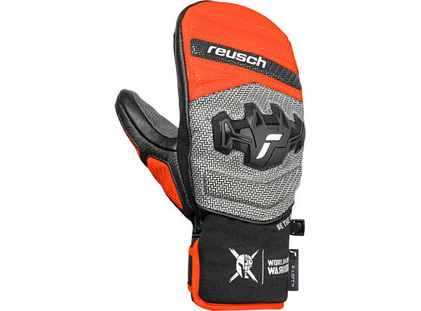 Reusch Worldcup Warrior GS Junior Mitten black/silver/fluo red 5 